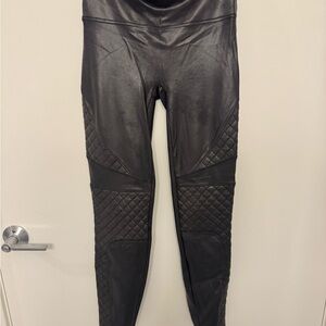 Spanx Quilted Faux Leather Biker Leggings